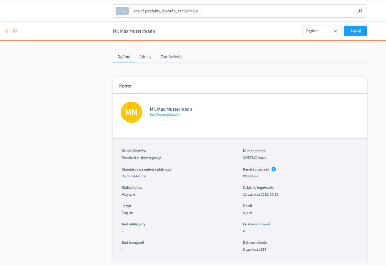 Profil Klienta Shopware 6 Zarządzanie profilem klienta Shopware 6