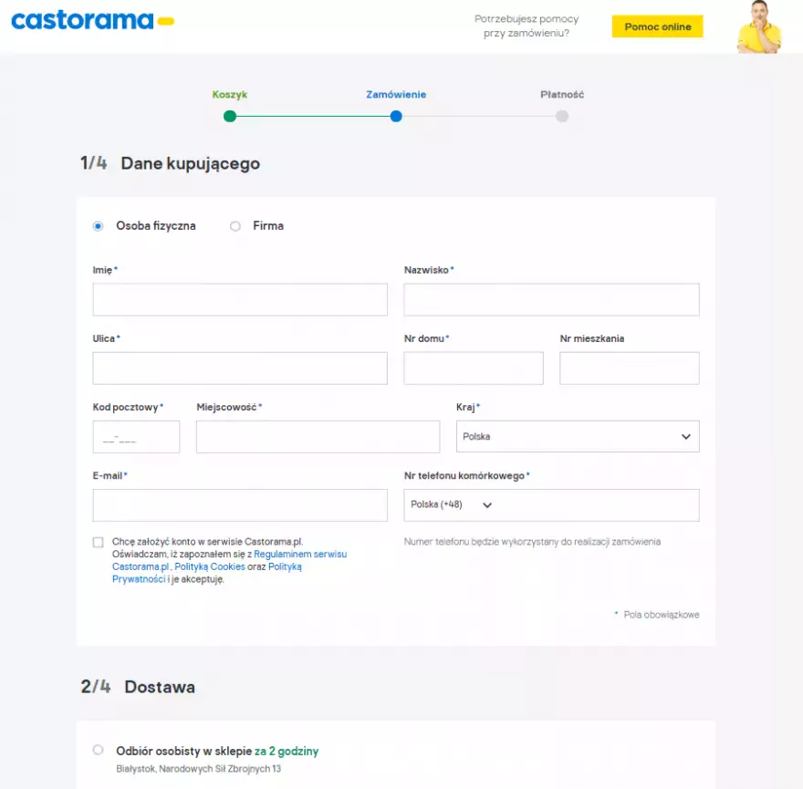 One step checkout - Castorama