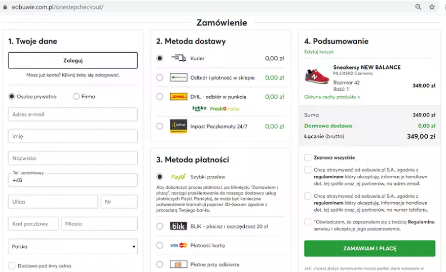 One step checkout - Eobuwie One step checkout - Eobuwie