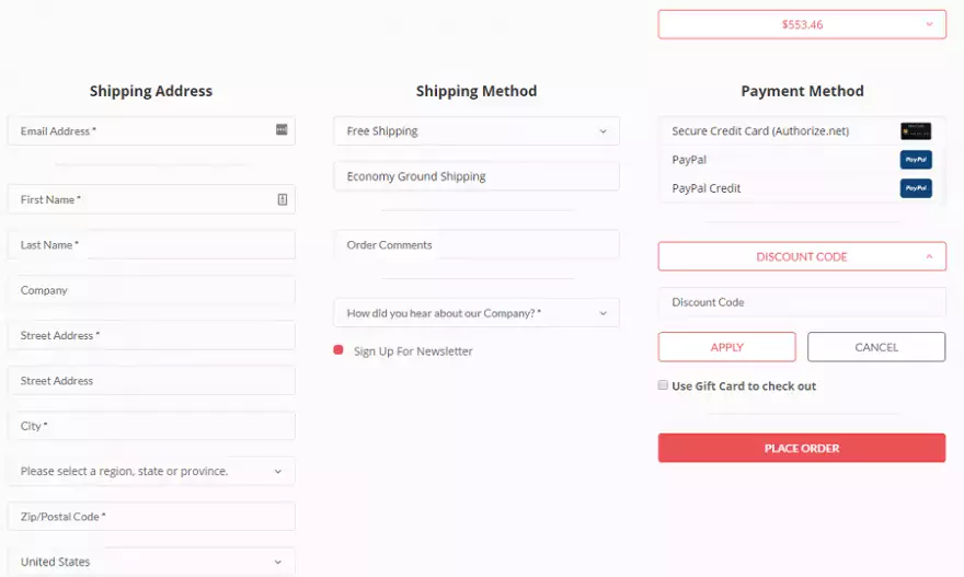 One step checkout - przykład nr 2 One step checkout - przykład nr 2